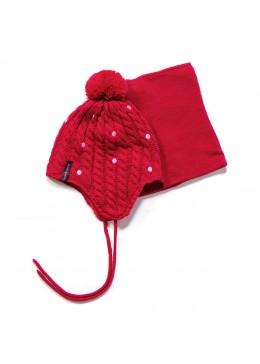 Peluche зимняя шапка и манишка для девочки F17 ACC 68 EF Scarlet
